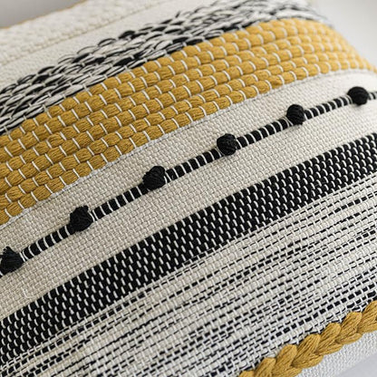 Yellow Mustard Decorative Throw Pillow Cover 18x18 Square Boho Accent - Image 3