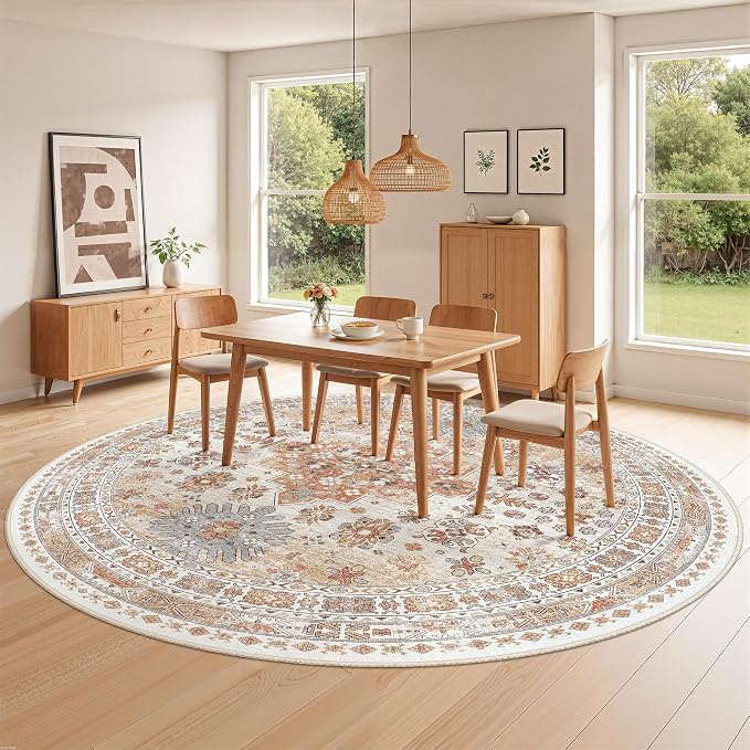 Round Rug 8ft, Circle Rug for Dining Room Table, Dining Room, Nursery Room - Image 3