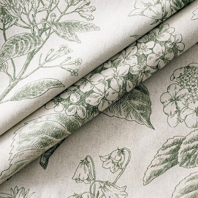 Set of 2 Decorative Floral Pillow Covers 18x18 Inch Dark Green | Neutral - Image 2