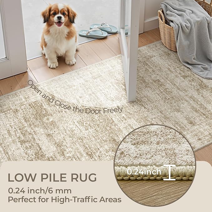 2x10 Runner Rug Non Slip, Washable Hallway Runner Rug, Laundry Room, Soft - Image 6