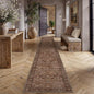 2'6''x12' Brick Red Vintage Floral Washable Runner Rug by HUGEAR