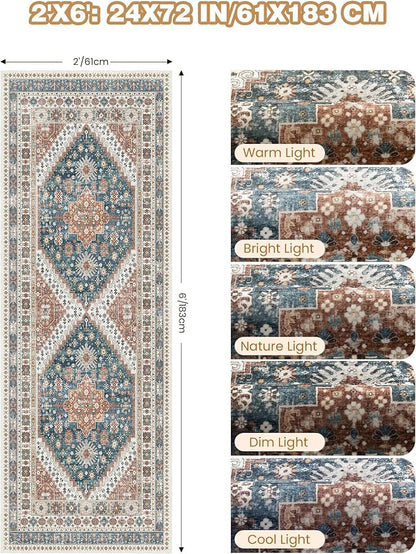 Runner Rug 2x6, Non Slip Washable Rugs - Image 2