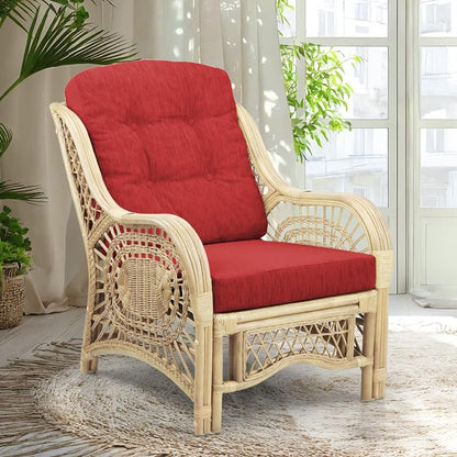 Malibu Lounge Living Accent Armchair Natural Rattan Wicker Handmade Design by Wickerix