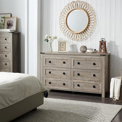 T4TREAM Farmhouse 6 Drawers Dresser - Image 7