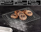 CURTA 2 Pack Chef Cooling Rack, NSF Listed 18/8 Stainless Steel Oven Safe Grid Wire Cookie Cooling Racks for Baking & Cooking - 12" X 8.7" Commercial Grade comes with Lifting Handle …
