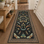 3x8 Green and Black Wide Hallway Runner Rugs - 8ft Washable Kitchen Floor Mats by HazoHaus