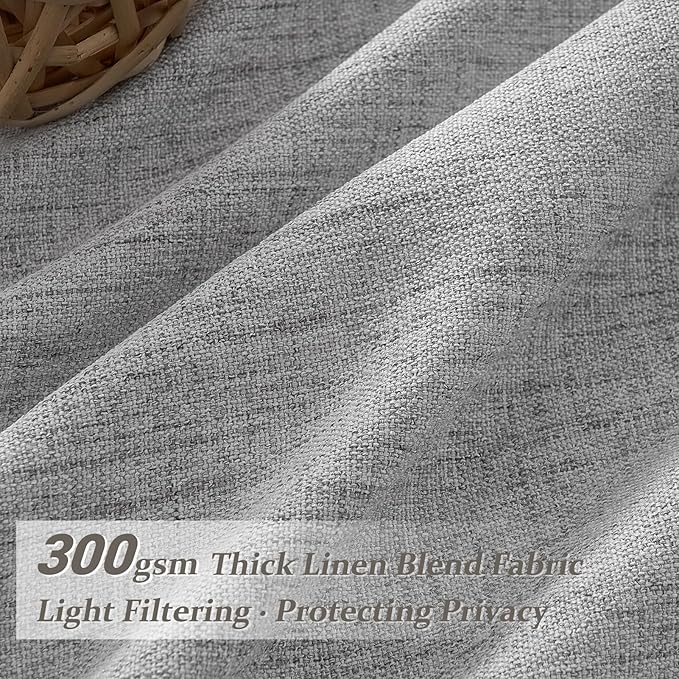 PleatedDrapes Light Grey Pinch Pleat Curtains 105 Inches Extra Long - Image 3
