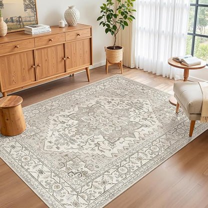Madane Area Rug 3x5, Washable Vintage Entry Rugs - Image 2