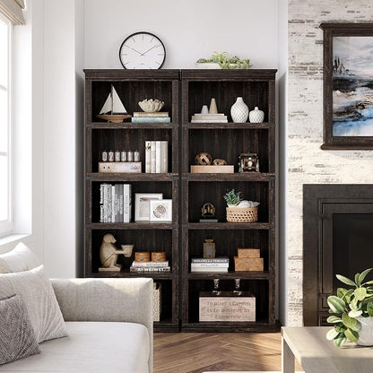 GarveeHome 5 Tier Farmhouse Bookcase, 67.4 in Tall Book Shelf - Image 4
