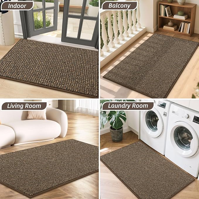 BEQHAUSE Dirt Trapper Door Mat 32" x 48", Non-Slip Washable Doormats, Low - Image 8