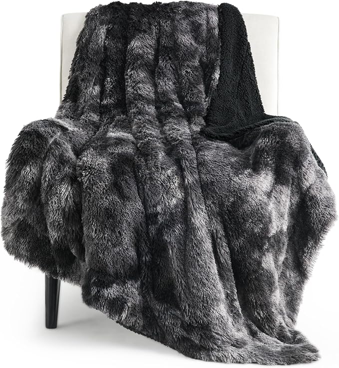 Bedsure GentleSoft Fluffy Black Blanket Cozy Gifts by Unknown