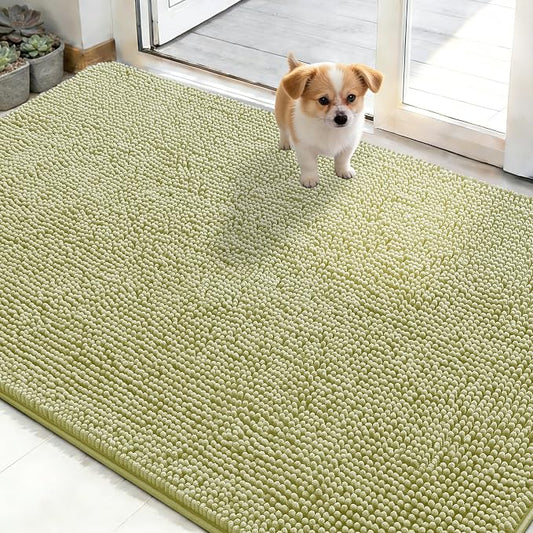 OLANLY Dog Door Mat for Muddy Paws 48x30, Super Absorbent Chenille Mud Mat | by OLANLY