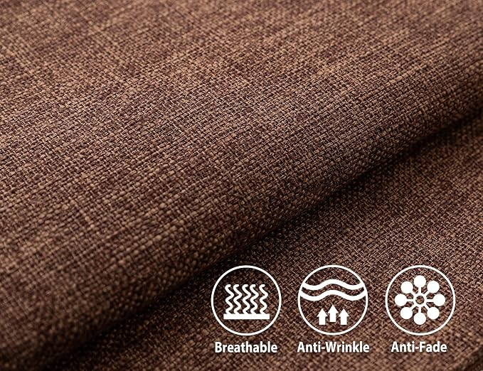 Stellhome Pack of 2 Linen Throw Pillow Covers Solid Fall Decorative Cushion - Image 2