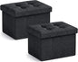 Ornavo Home Small Storage Ottoman, Foldable Collapsible Rectangle Linen Ottoman by OrnavoHome