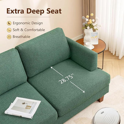 Busaurus Green 3 Seater Mid Century Modern Sofa, Comfy Furniture - Image 5