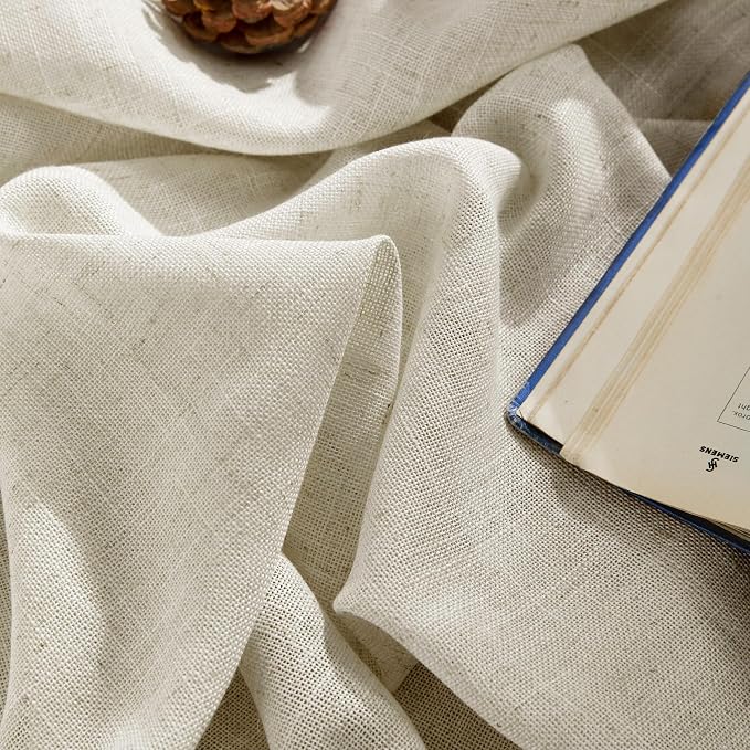 Joydeco Linen Curtains 72 Inch Length 2 Panel Sets, Light Filtering Curtains - Image 3