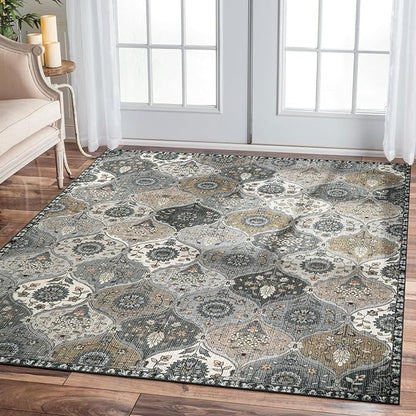 Lahome Moroccan Washable Area Rug 6x9, Large Living Room Rugs by Lahome