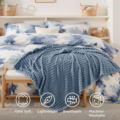 Bedsure Soft Blue Throw Blanket - Image 5