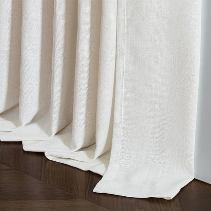 Natural Pinch Pleat Linen Kitchen Curtains 45 Inches Long 2 Panels Set | - Image 7