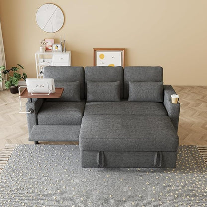 Sectional Sleeper Sofa with Pull Out Couch and Reclining Chair, Modern 3-in-1 - Image 4