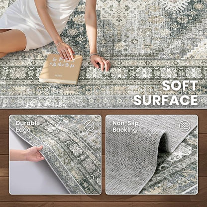 6x9 Area Rugs for Living Room, Large Washable Rug, Wheat | Rugs for Bedroom - Image 6
