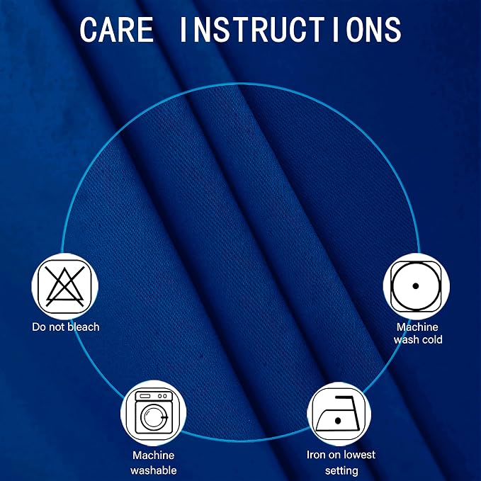 Royal Blue Blackout Curtains 66 x 63 Inch Length/Set of 2 Curtain - Image 4
