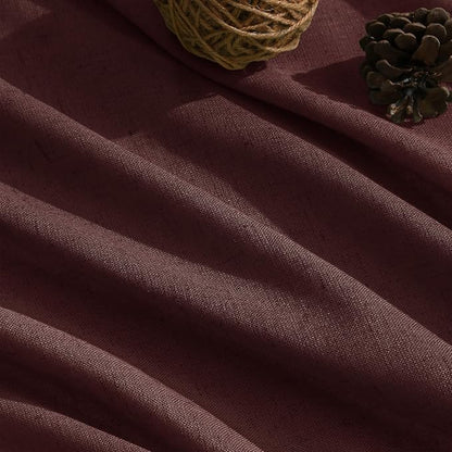 Reddish Brown Linen Blend Light Filtering Back Tab Curtains 96 Inches Long - Image 5