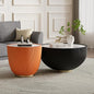 SSLine Bowl-Shape Coffee Table Set of 2 Modern Sintered Stone Top Nesting by SSLine