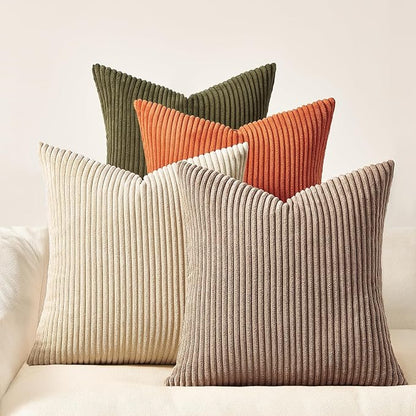 Topfinel Rust OliveGreen Throw Pillow Covers 18x18 Inch Set of 4 Boho Farmhouse by Topfinel
