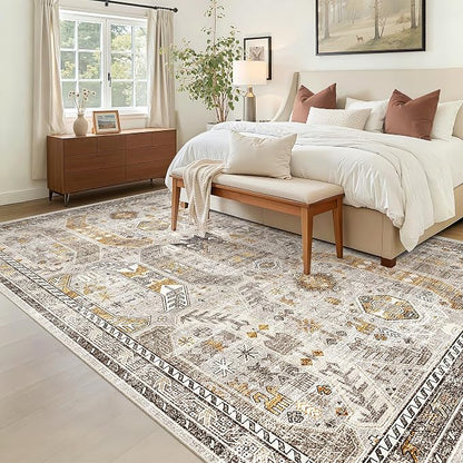 Madane 5x7 Area Rugs for Living Room, Non-Slip Washable Rug, Soft Low Pile - Image 2