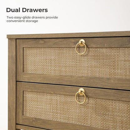 SICOTAS Night Stand with Drawers and Storage Shelf - Image 4