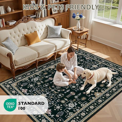 6x9 Area Rugs Living Room: Washable Vintage Rug - Image 9