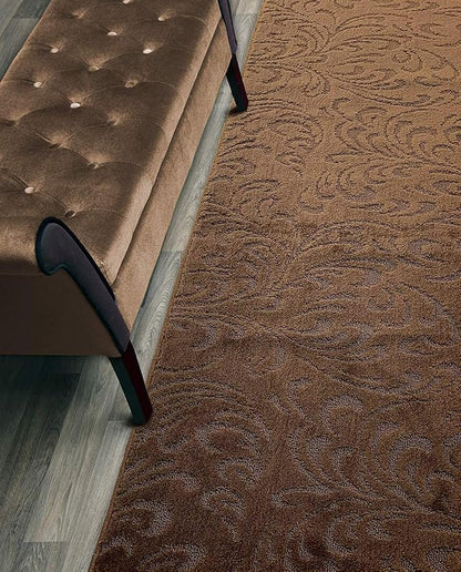 Custom Length Hallway Runner Rug, Slip Resistant, Floral Brown, 26 Inch X 32 by ORFAHOME