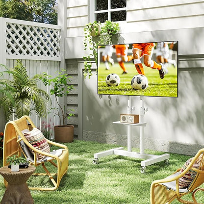 Mobile TV Stand Rolling TV Cart Floor Stand - Image 9