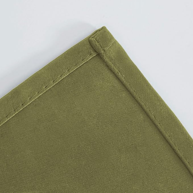 Blackout Curtains 66 x 84 inch/Olive Green Curtains Set of 2 Panels/Thermal - Image 8