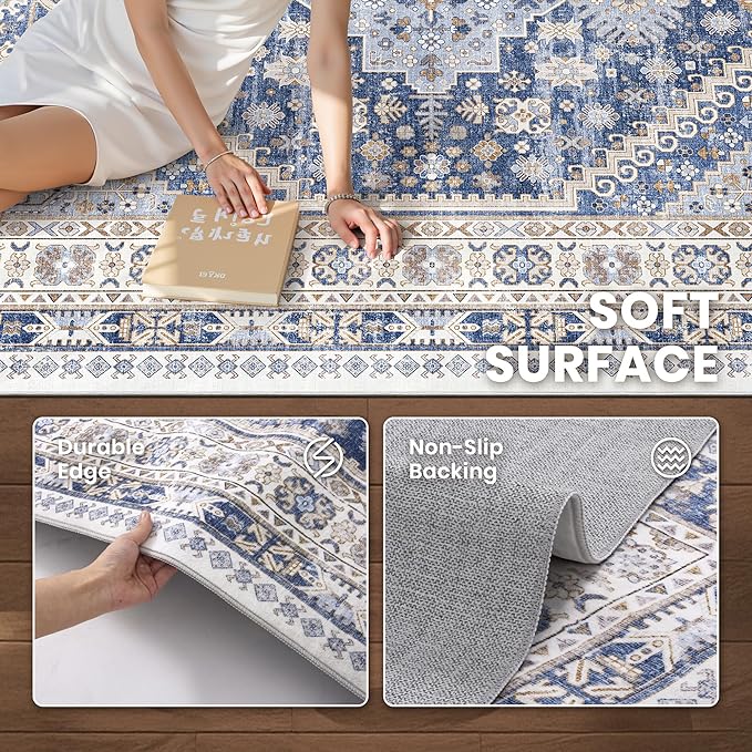 2'6 x 16' Runner Rug Non Slip, Washable Kitchen Rugs, Living Room, Extra Long - Image 5