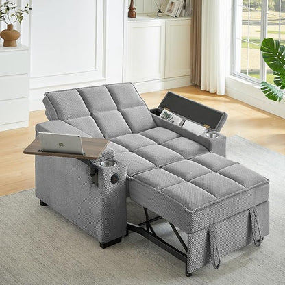 Large Size Convertible Sleeper Chair Futon Sofa Bed, Comfortable thick cushion by Unknown