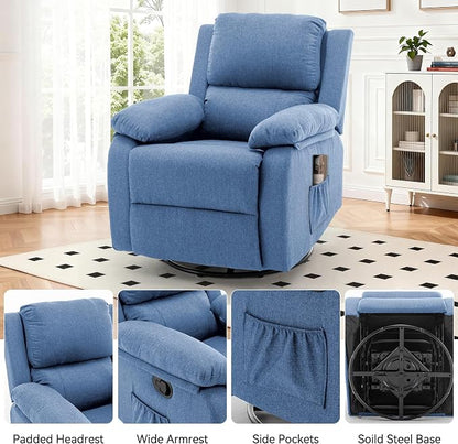 Korser Recliner Chair, 360 Swivel Rocker Chair - Image 8