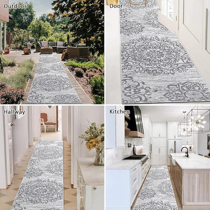HEBE Hallway Runner Rug 2'x10', Washable Non Slip Kitchen Rug Runner | Soft - Image 3