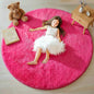 Hot Pink Round Area Rugs 4ft for Bedroom Living Room, Fluffy Circle Rug for by ONASAR