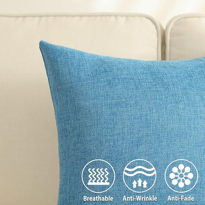 Stellhome Burlap Throw Pillow Covers 18x18 inch - Image 2
