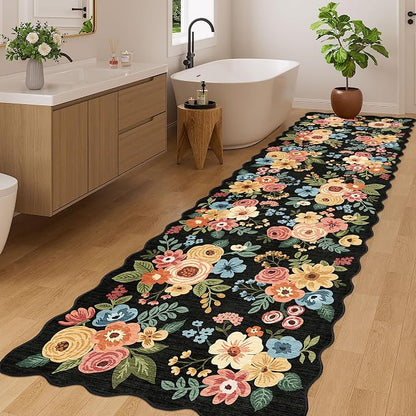 DUKINO 3x10 Runner Rug, Non Slip Floral Washable Rug - Image 4
