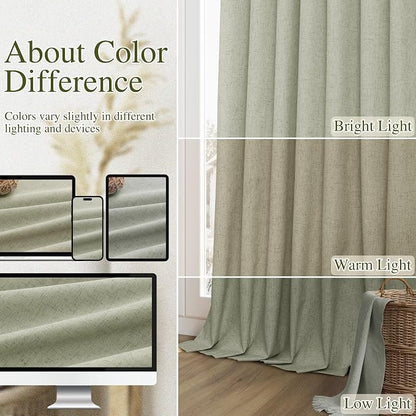 Sage Green 100% Blackout Curtains 63 Inch Length 2 Panels Set - Image 7