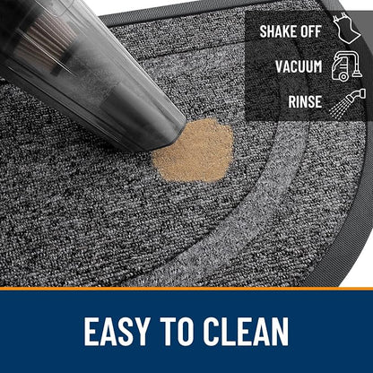 OLANLY Half Circle Front Door Mat Outside 29.5x17 All-Season Rubber Doormat | - Image 6