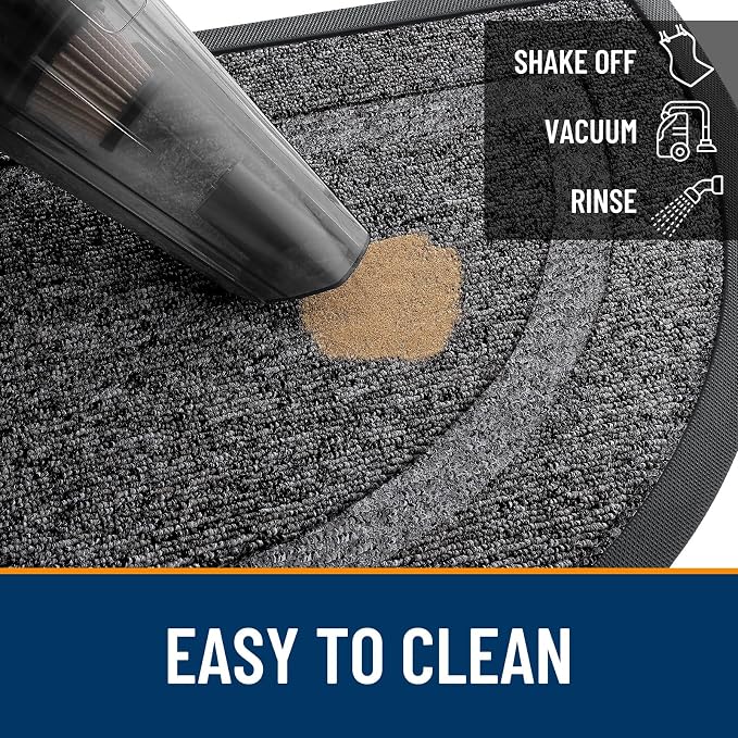 OLANLY Half Circle Front Door Mat Outside 33x21 All-Season Rubber Doormat | - Image 5