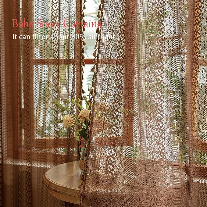 Sutuo Home Boho Curtains 2 Panels - Image 3