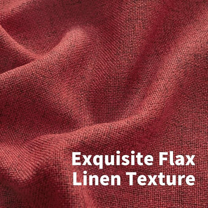 YoungsTex Burgundy Red Linen Curtains 102 Inch Length - Image 4