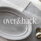 over&back Rim Stoneware Serving Platter - Elegant 1-Piece Oval Serving Platter to Complete Your Kitchen Set - 16" L x 10.8" W Semi-Matte Charcoal