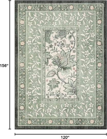 GarveeHome Provence Sage Green Area Rugs 10x13 Living Room, Botanical Grove - Image 2