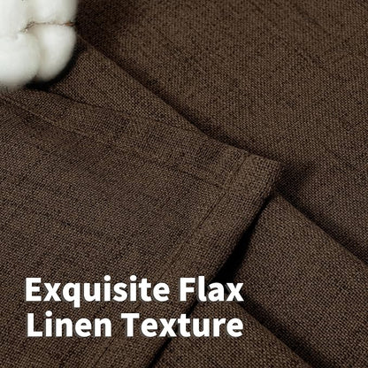 YoungsTex Brown Linen Curtains 95 Inches Long 2 Panels - Image 5